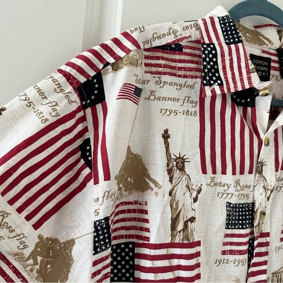 Cotton Traders American Flag Patriotic Button-Up Shirt Shirt USA Men's Size XL - Picture 4 of 16